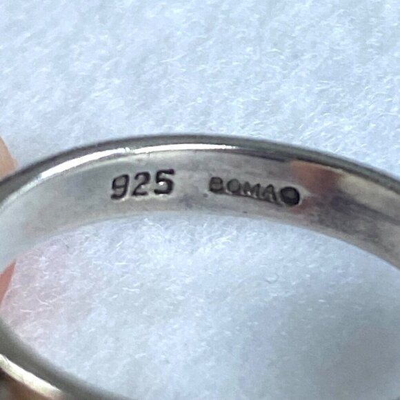 Sterling Silver 925 Signed Boma Bezel Set Rectangular Lapis Lazuli Ring Sz 5.75 - Picture 9 of 16